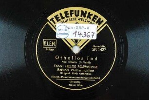 Othellos Tod : aus: Othello / (G. Verdi)
