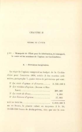 Chapitre II. Régime de l'opium