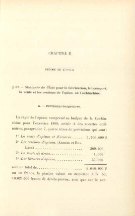 Chapitre II. Régime de l'opium
