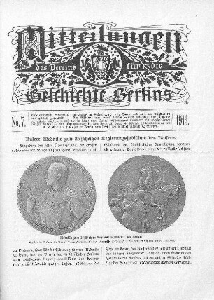 Unsere Medaille zum 25jährigen Regierungsjubiläum des Kaisers