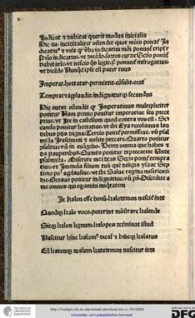 Hic autor ostendit quod imperativus multipliciter ponitur, nam primo ponitur imperative seu preceptive ut Ite in castellum...
