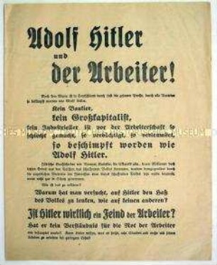 Propagandaschrift der NSDAP zur Reichstagswahl im November 1932