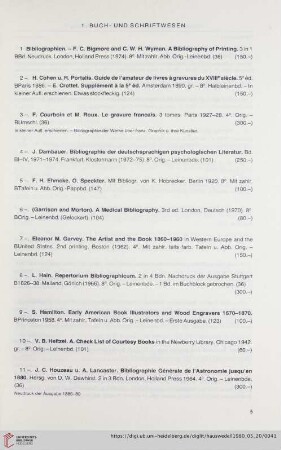 1. Buch- und Schriftwesen (Nr. 1-94)