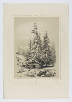 Hütte und Bäume, Blatt 33 der Folge "Landschaftsstudien"