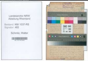 Entnazifizierung Walter Schmitz , geb. 08.08.1899 ()