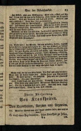 Zweite Abtheilung: Von Krankheiten