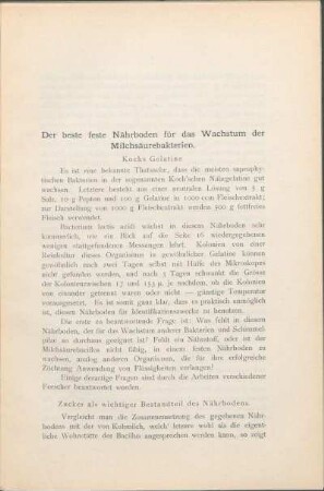 Der beste feste Nährboden für das Wachstum der Milchsäurebakterien.