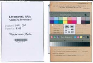 Entnazifizierung Berta Werdermann , geb. 22.11.1899 (Lehrerin)
