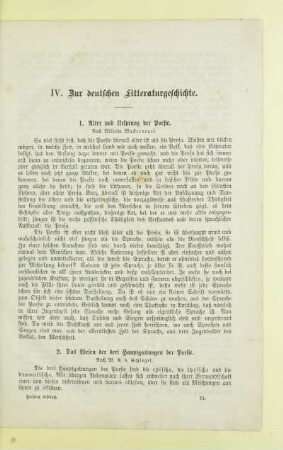 IV. Zur deutschen Litteraturgeschichte