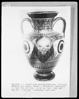 Amphora mit Augen, Maske, Rückseite: Kentauren