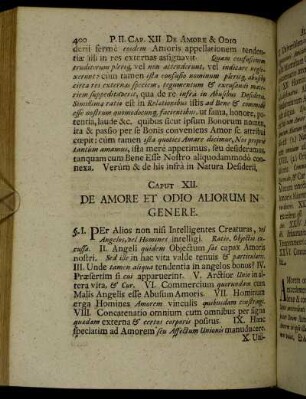 Caput XII. De Amore Et Odio Aliorum In Genere.