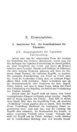 II. Elementarlehre