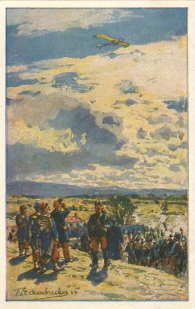 Erster Weltkrieg - Postkarten "Aus großer Zeit 1914/15". "Beschießung einer deutschen Taube" - "Deutscher Luftflotten-Verein für Schaffung einer starken deutschen Luftflotte und Förderung der Luftfahrerschule!"