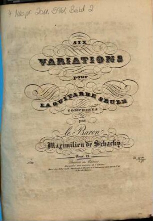 Six variations pour la guitarre seule : oeuv. 12