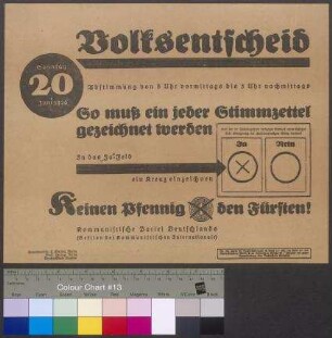 Flugblatt der KPD zum Volksentscheid für die Fürstenenteignung am 20. Juni 1926