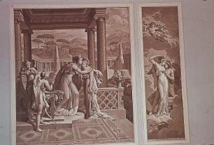 Bildtapete mit Szenen aus der Geschichte von Amor und Psyche