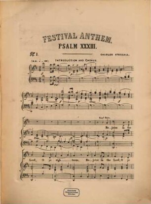 Rejoice in the Lord : festival anthem ; for voices & orchestra