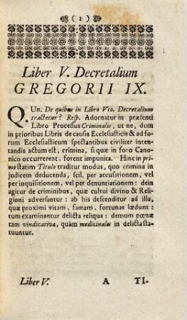 Jus Canonicum Ad Libros V. Decretalium Gregorii IX. : Explicatum Et Per Quaestiones Ac Responsa In Methodum Brevem Et Claram Redactum. 5, De Delictis Et Poenis