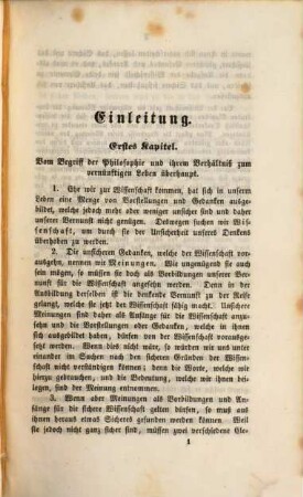 System der Logik und der Metaphysik, 1