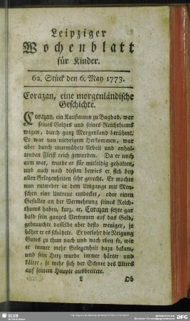 62. Stück den 6. May 1773