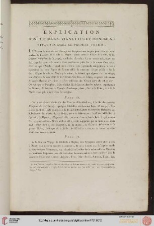 Explication des fleurons, vignettes et ornemens