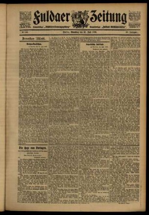 Zweite Ausgabe vom Samstag, den 21. Juli 1906.