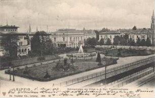 Leipzig: Schmuckplatz mit Villen a. d. Carl Tauchnitzstrasse