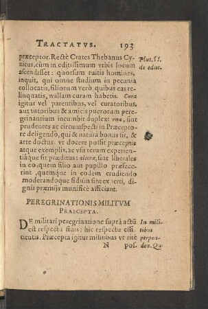 Peregrinationis Militum Praecepta.