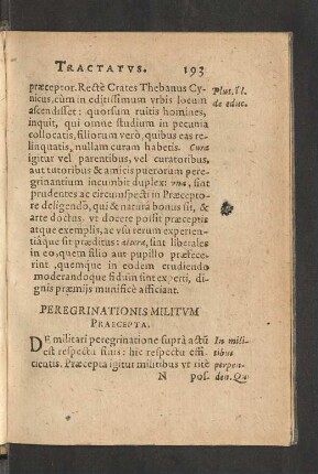 Peregrinationis Militum Praecepta.