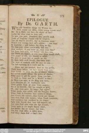 Epilogue By Dr. Garth.