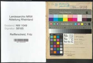 Entnazifizierung Fritz Reifferscheid , geb. 23.10.1895 (Baecker)