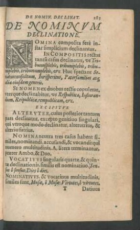 De Nominum Declinatione.