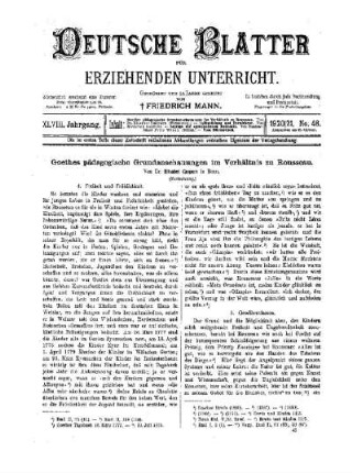 Goethes pädagogische Grundanschauungen im Verhältnis zu Rousseau