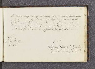 Christian Wilhelm Steinauer. – Hamburg, 15.06.1781