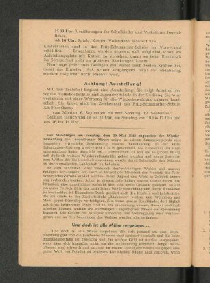 Und doch ist alle Mühe vergebens....