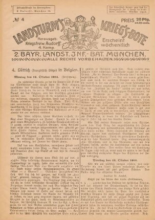 4.1914: Landsturm's Kriegs-Bote
