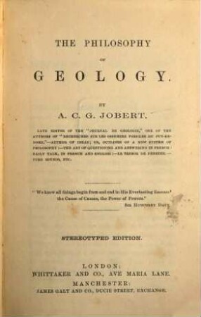 The Philosophy of Geology