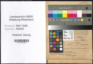 Entnazifizierung Georg Webhof , geb. 05.05.1901 (Lehrer)