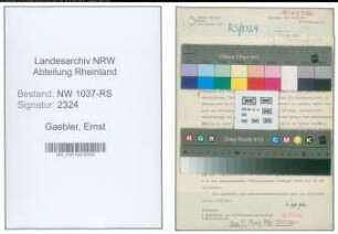 Entnazifizierung Ernst Gaebler , geb. 00.00.0000 ()