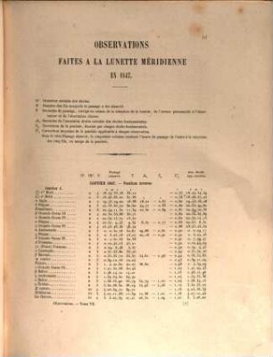 Annales de l'Observatoire de Paris. Observations. 7, 7. 1847