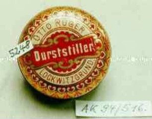 Automaten-Blechdose "Durststiller OTTO RÜGER LOCKWITZ-GRUND."