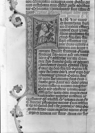 Biblia / Bibel / bible Kunše olta^B0řníka — Initale F mit der Darstellung der Berufung des Elkana, Folio 85 r
