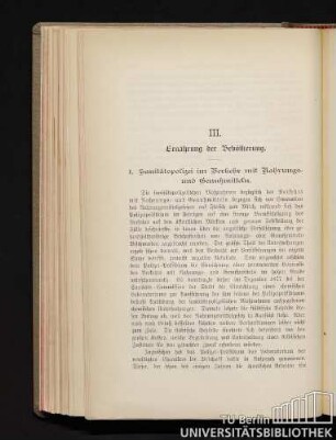 III. Ernährung der Bevölkerung.