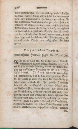 Dreyzehendes Kapitel. Beobachtetes Formale gegen den Monarchen.