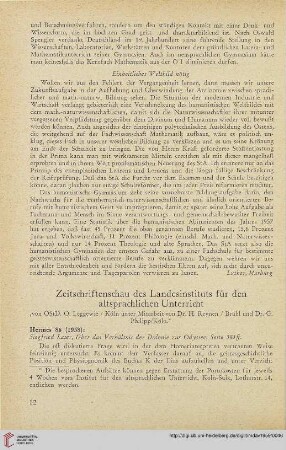 Zeitschriftenschau des Landesinstitut für den altsprachlichen Unterricht