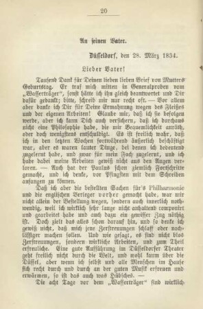 An seinen Vater. Düssfeldorf, den 28. März 1834