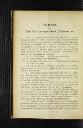 Satzungen des Deutschen Evangelischen Schulvereins