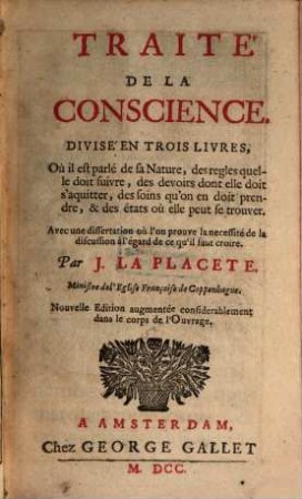 Traité de la conscience