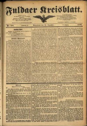 Ausgabe vom Samstag, den 29. Dezember 1906.