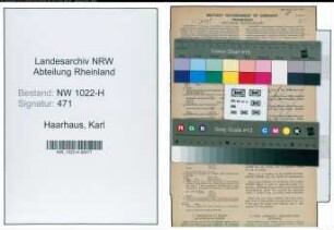 Entnazifizierung Karl Haarhaus , geb. 23.05.1906 (Grafiker)